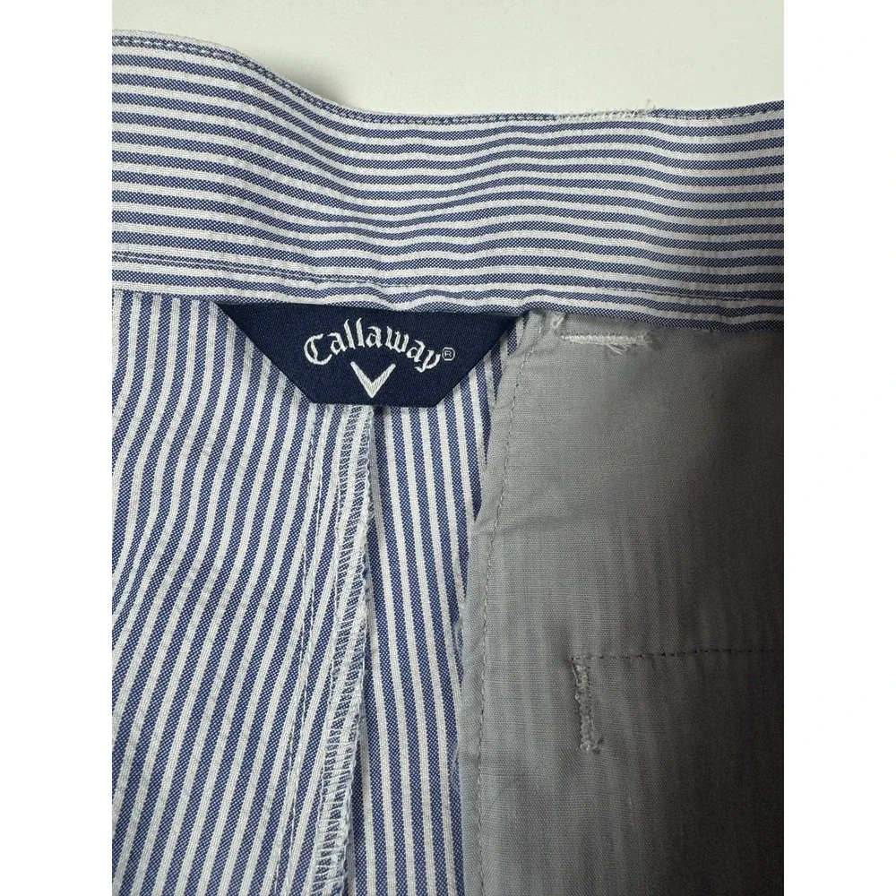 Callaway Shorts Mens 36 Blue‎ White Striped Golf Performance Lightweight Classic
